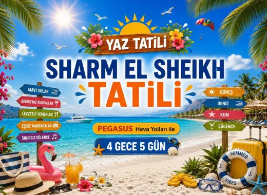 521- İstanbul Sabiha Gökçen Havalimanı Kalkışlı Pegasus Hava Yolları İle 4 Gece 5 Gün Sharm El Sheikh Tatili