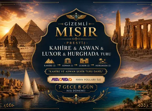 542- İstanbul Yeni Havalimanı Kalkışlı Air Cairo Hava Yolları İle Gizemli Mısır ; Prestij Kahire(2) Aswan(1) Luxor(2) Hurghada(2)