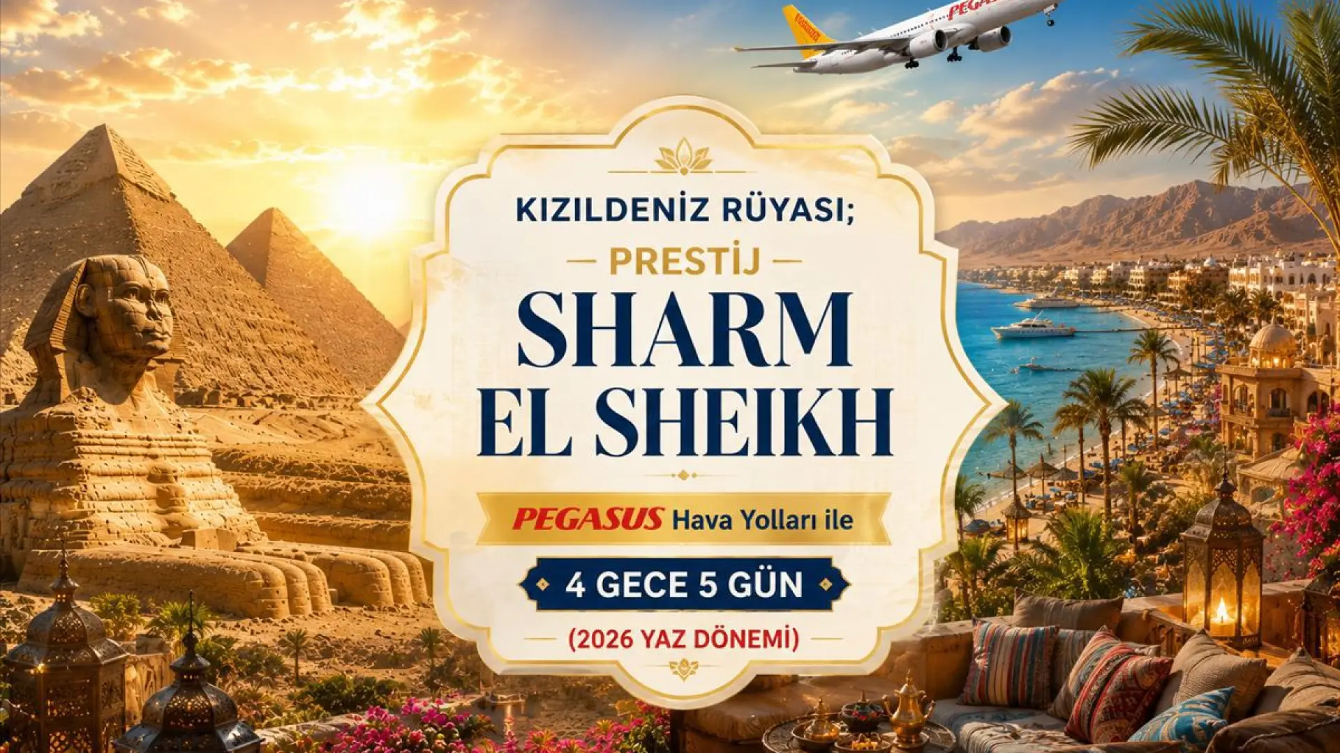 517- İstanbul Sabiha Gökçen Havalimanı Kalkışlı Pegasus Hava Yolları İle 4 Gece 5 Gün Kızıldeniz Rüyası Sharm El Sheikh Turu
