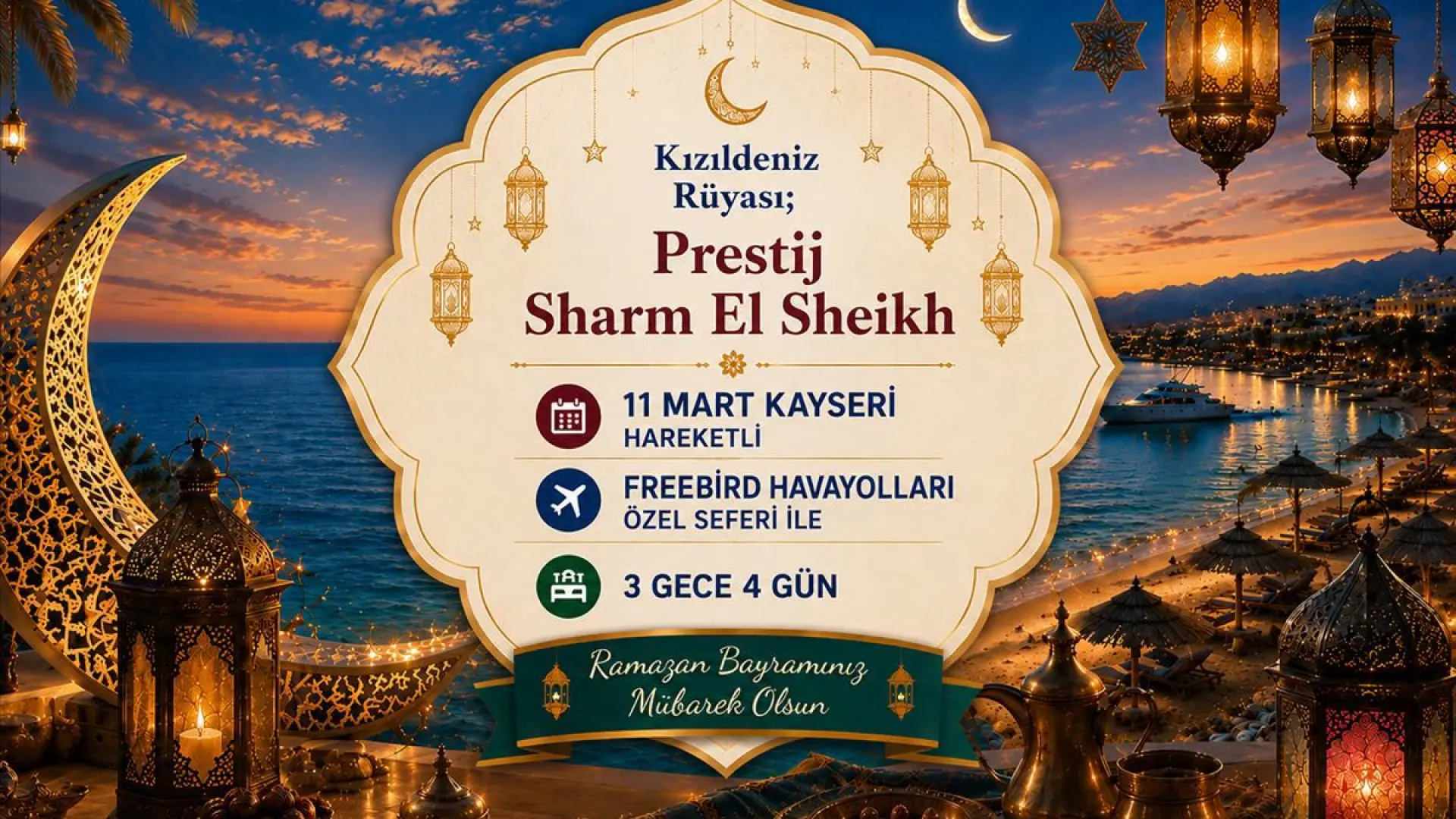 743- Kayseri Havalimanı Kalkışlı Freebird Hava Yolları İle 3 Gece 4 Gün Kızıldeniz Rüyası Sharm El Sheikh