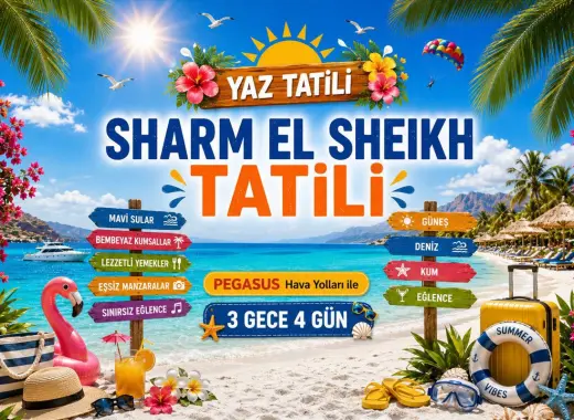 518- İstanbul Sabiha Gökçen Havalimanı Kalkışlı Pegasus Hava Yolları İle 3 Gece 4 Gün Sharm El Sheikh Tatili